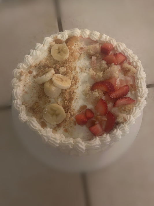 Strawberry Shortcake and Banana Pudding half/half!